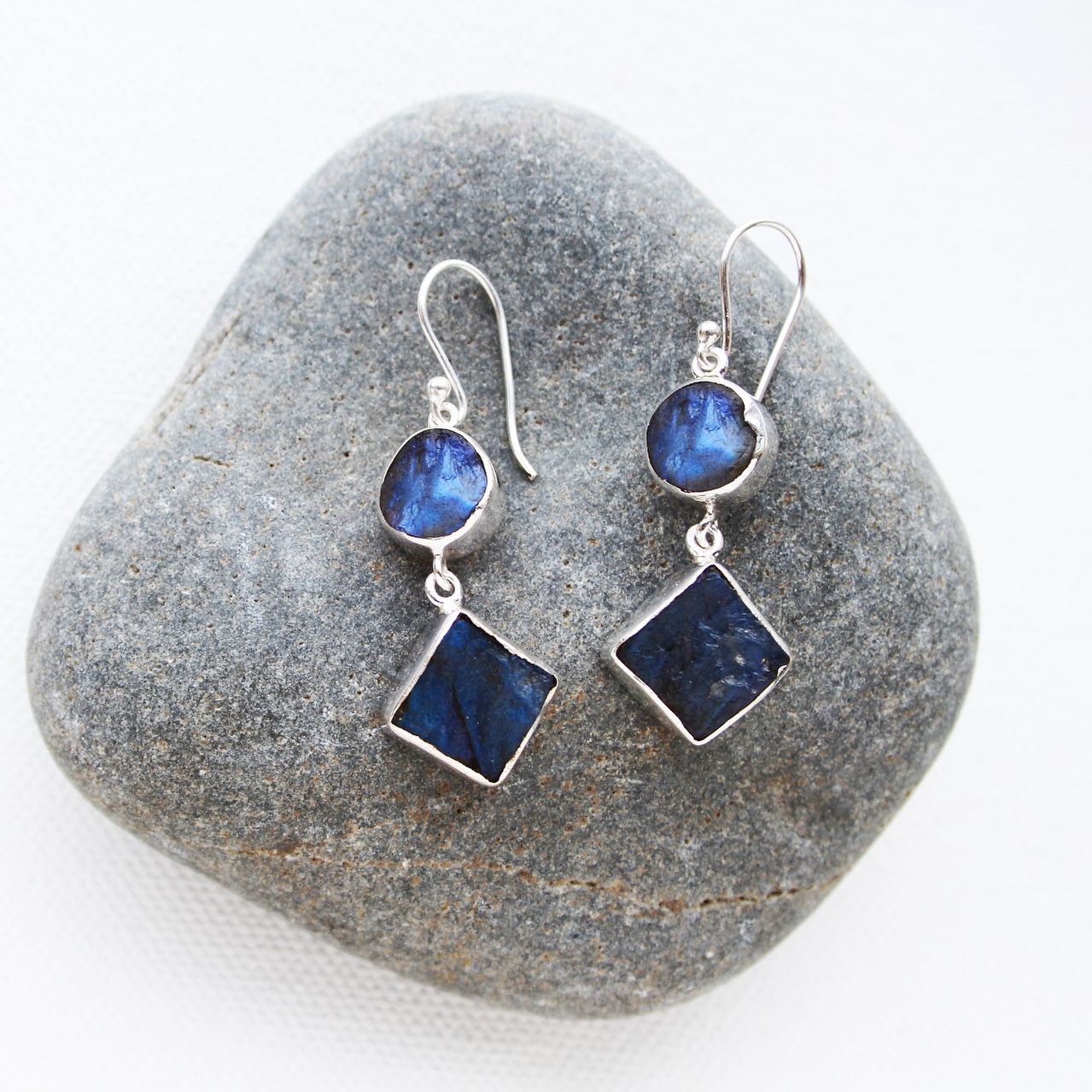 Burgeo Raw Labradorite Earrings