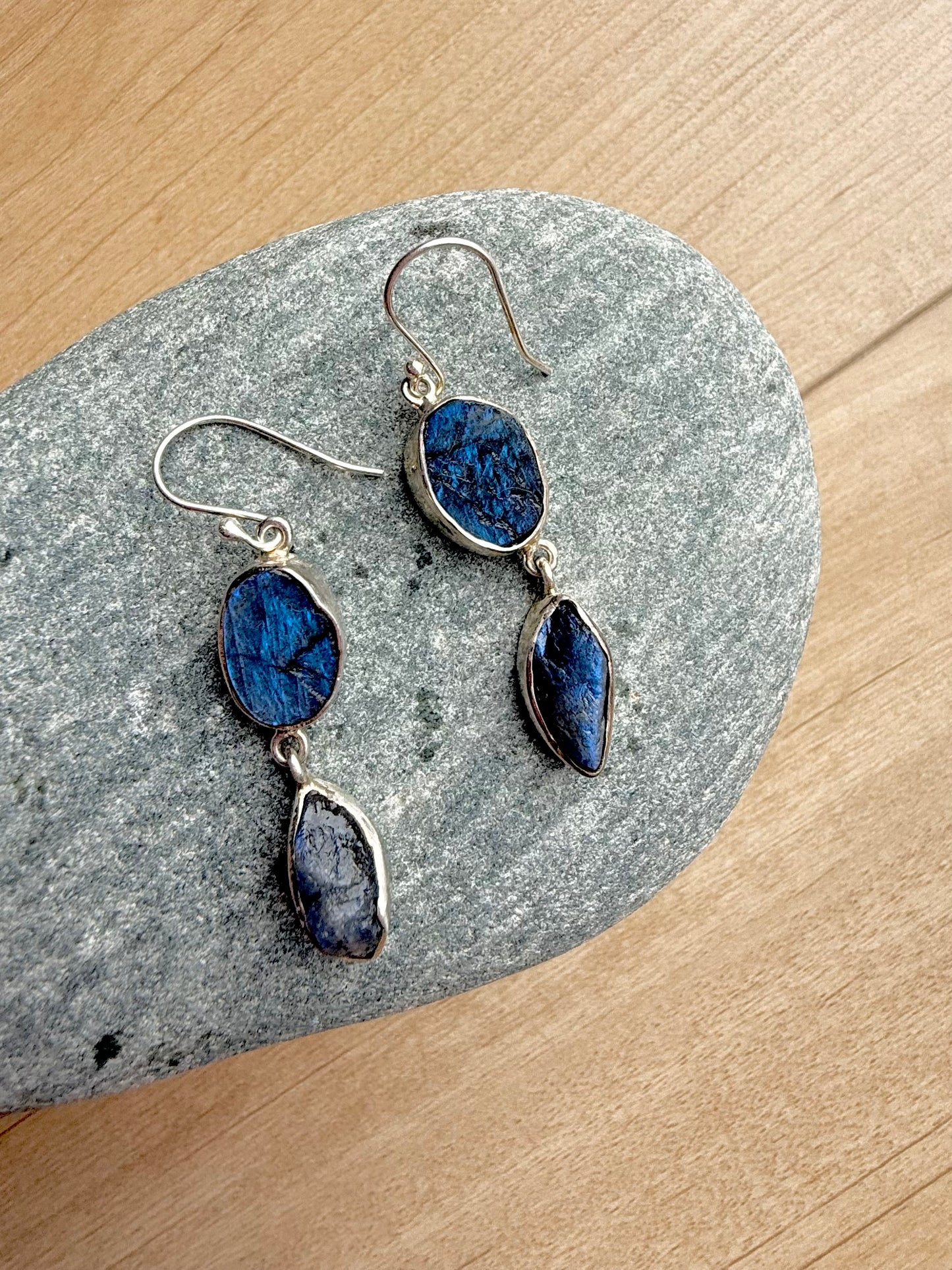 Burgeo Raw Labradorite Earrings