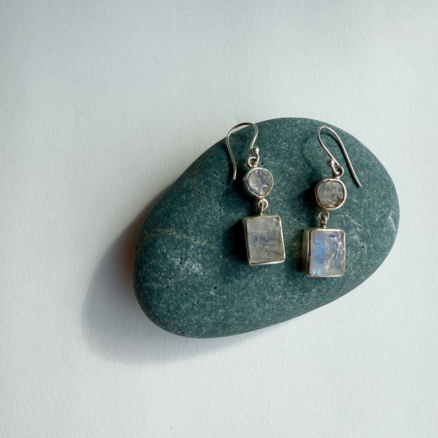 Burgeo Raw Moonstone Earrings