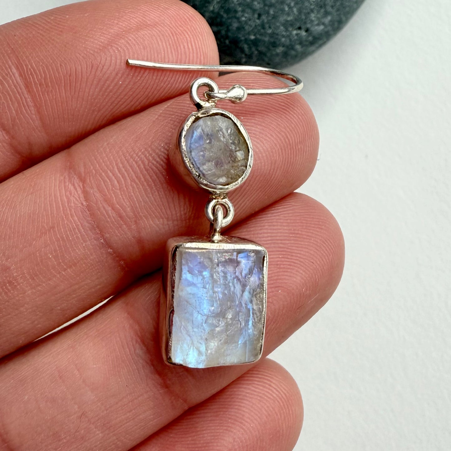 Burgeo Raw Moonstone Earrings