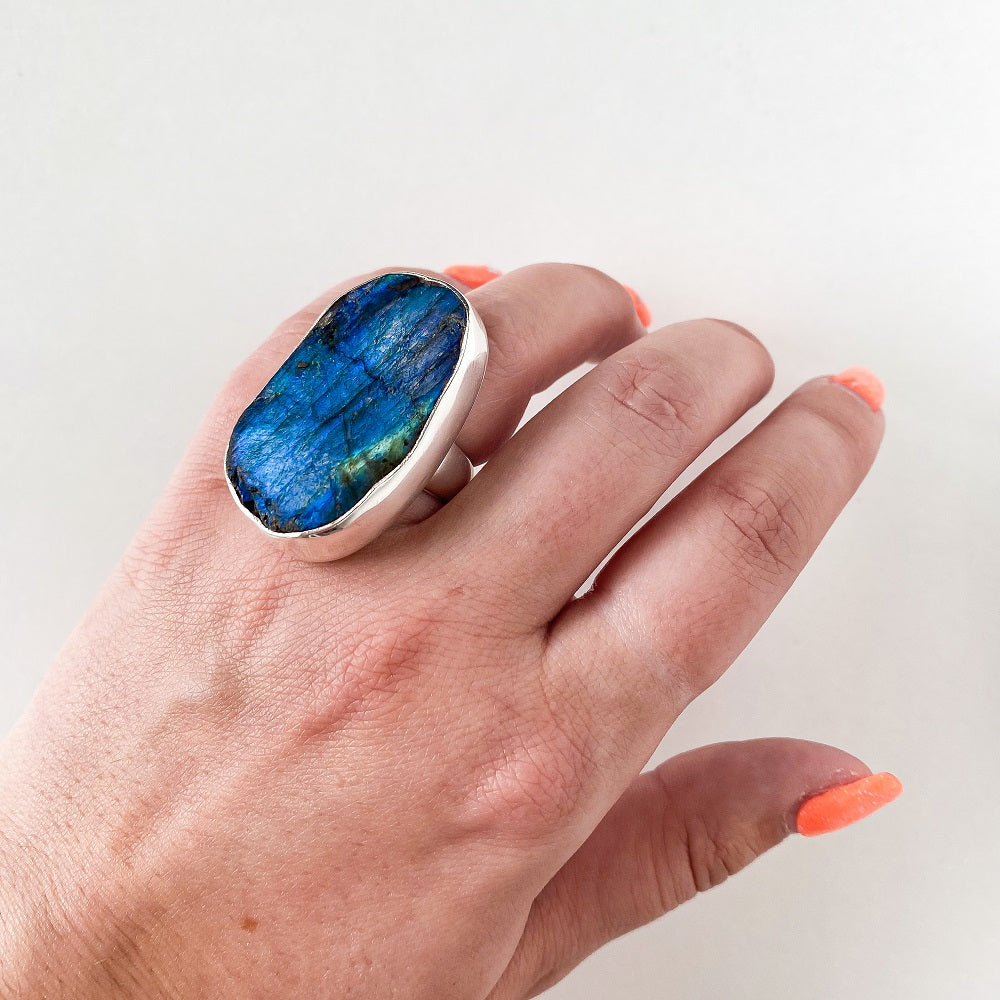 Ragged Harbour Labradorite Ring - Oval