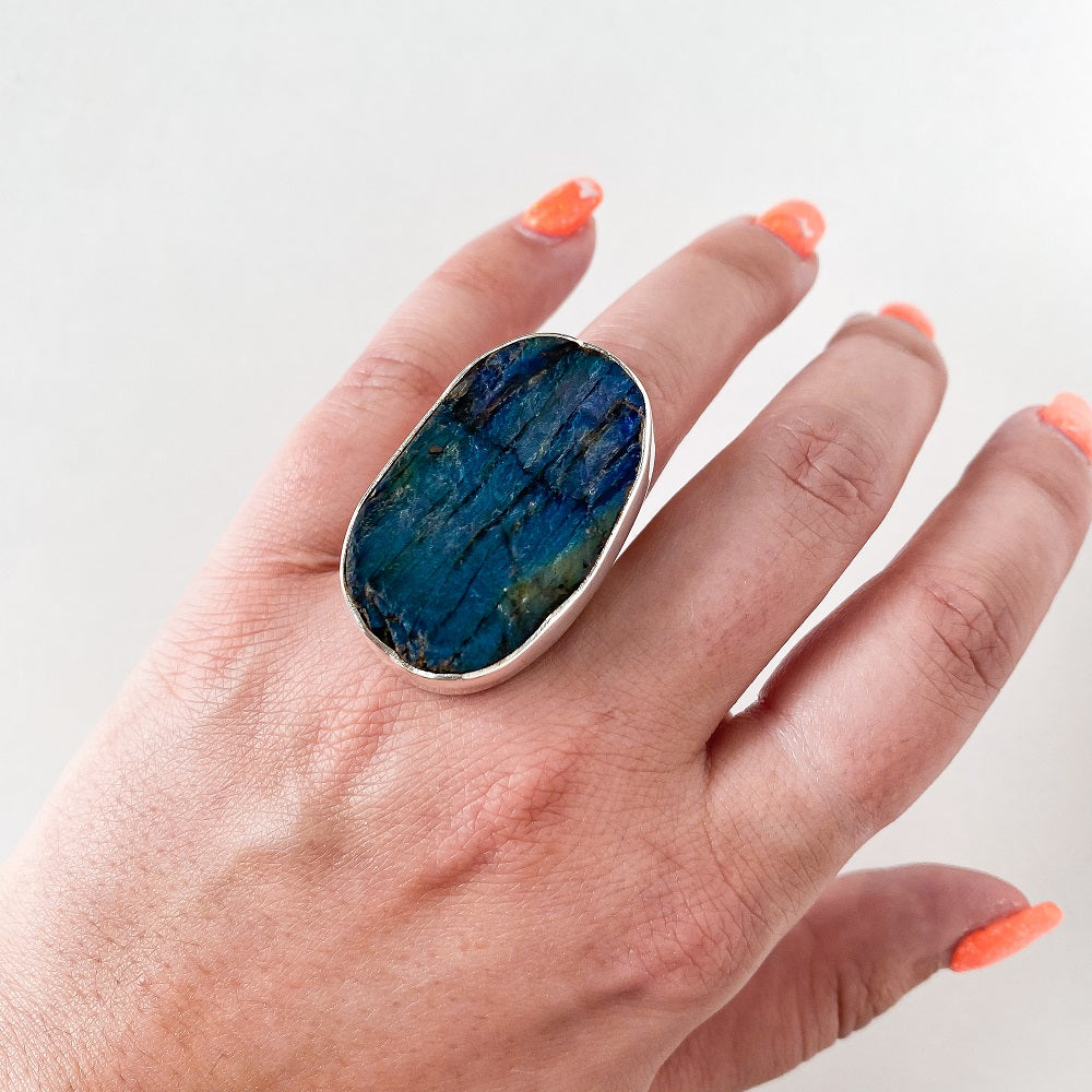 Ragged Harbour Labradorite Ring - Oval