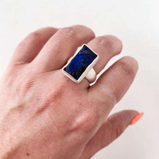 Ragged Harbour Labradorite Ring - Square Size 7