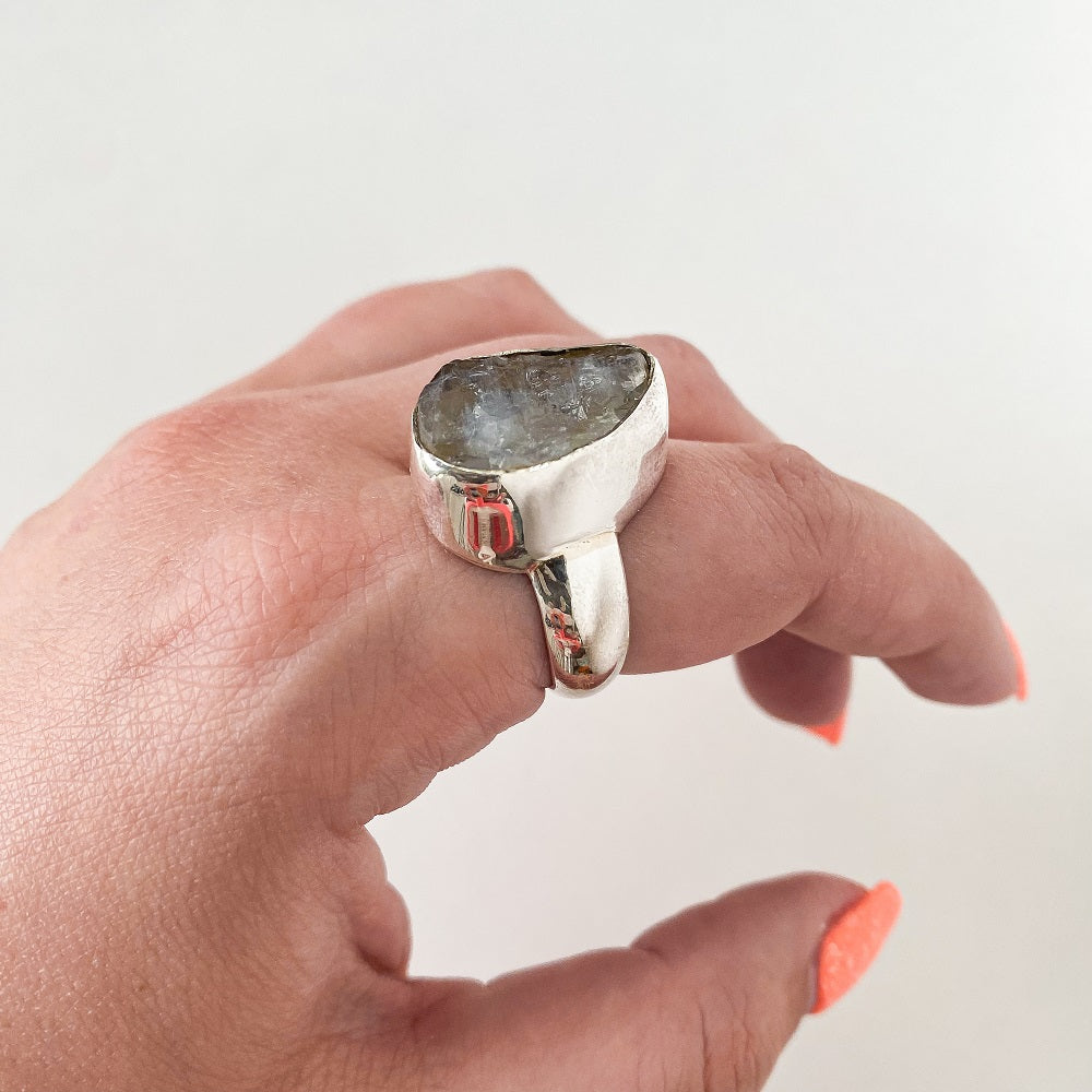 Rough Moonstone Ring - Freeform