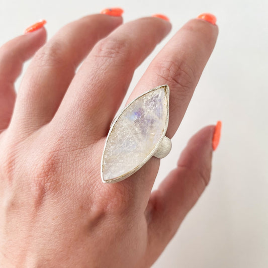 Rough Moonstone Ring - Freeform