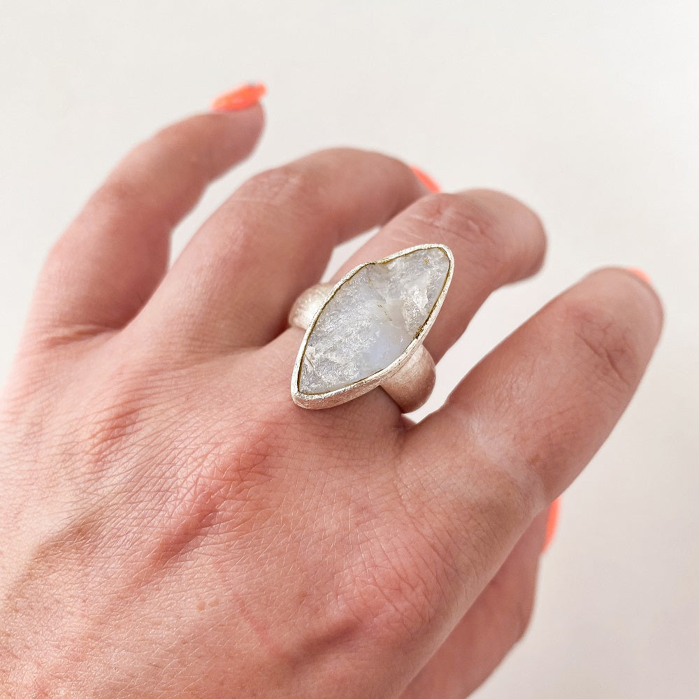 Rough Moonstone Ring - Freeform